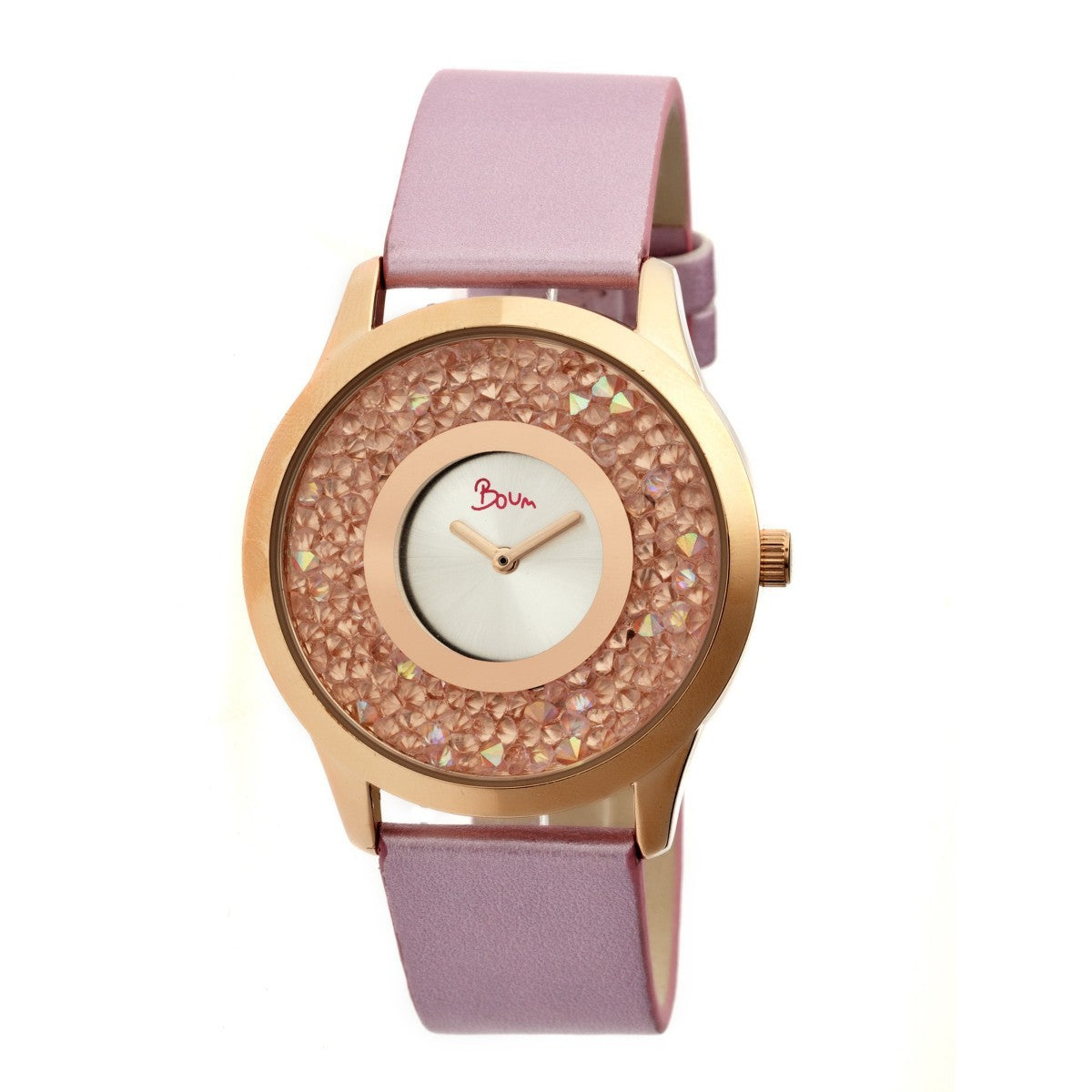 Boum Clique Crystal-Dial Ladies Bracelet Watch - Rose Gold/Pink - BOUBM2506