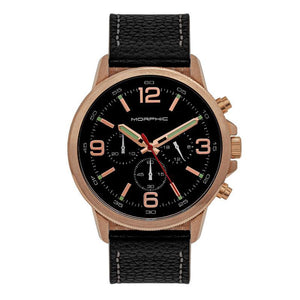 Morphic M86 Series Chronograph Leather-Band Watch