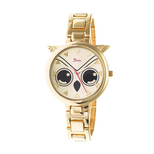Boum Sagesse Owl-Accented Bracelet Watch - Gold - BOUBM3602