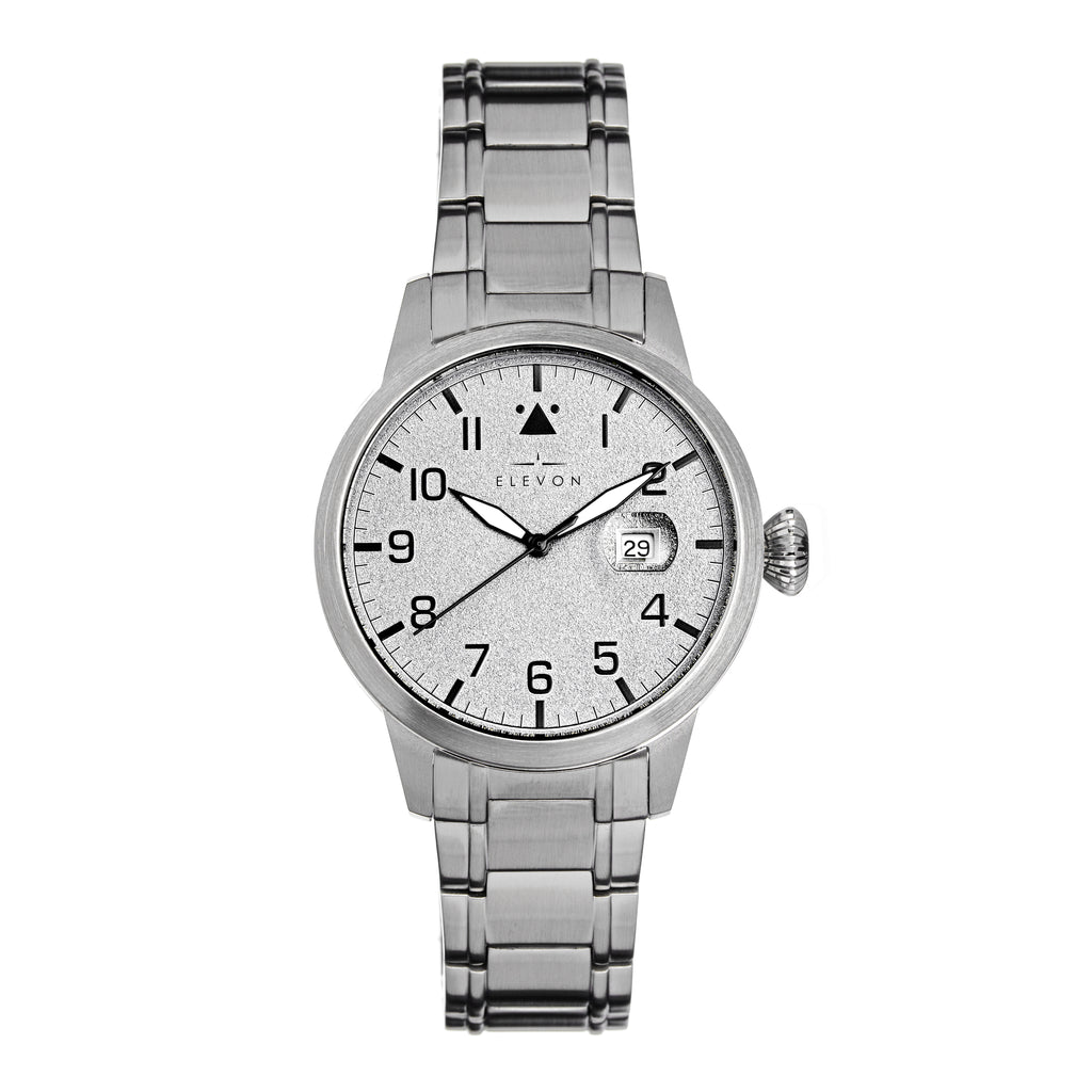 Elevon Stealth Bracelet Watch w/Date - Silver - ELE124-1