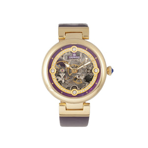 Empress Adelaide Automatic Skeleton Leather-Band Watch - Purple  - EMPEM2506