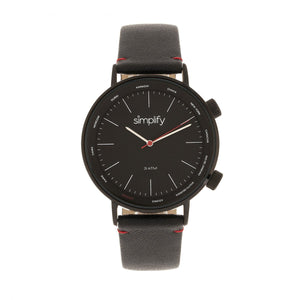 Simplify The 3300 Leather-Band Watch - Black - SIM3306