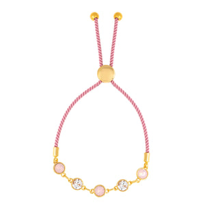 Elegant Confetti Cali Women's 18k Gold Plated Bolo Rope Fashion Bracelet