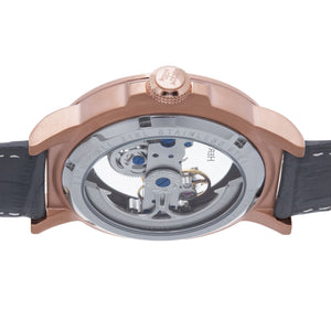 Heritor Automatic Xander Semi-Skeleton Leather-Band Watch - Rose Gold/Gray - HERHS2404
