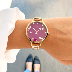 Boum Bulle Bracelet Watch - Rose Gold/Purple - BOUBM4706