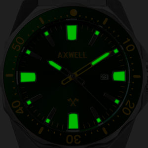 Axwell Timber Bracelet Watch w/ Date - Black/Blue - AXWAW107-4