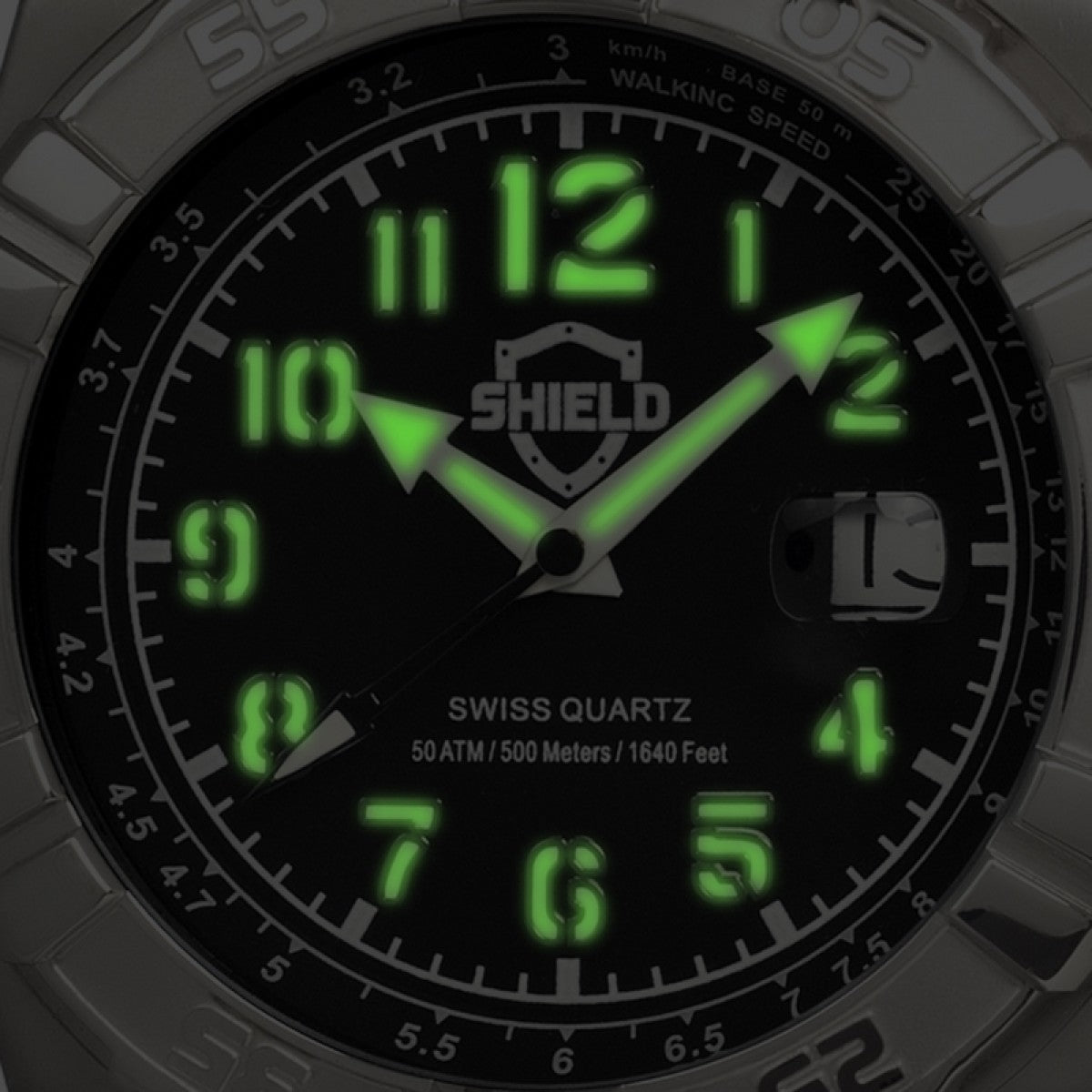 Shield Jarrod Leather-Band Swiss Men's Diver Watch - Silver/Black - SLDSH0402