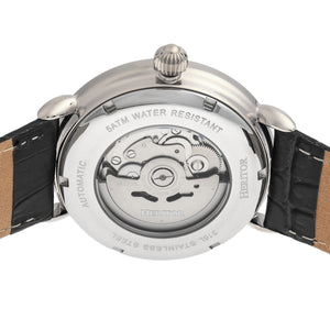 Heritor Automatic Mattias Leather-Band Watch w/Date - Silver - HERHR8401