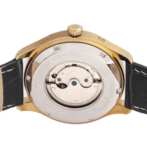 Reign Gustaf Automatic Leather-Band Watch - Black/Gold - REIRN1503