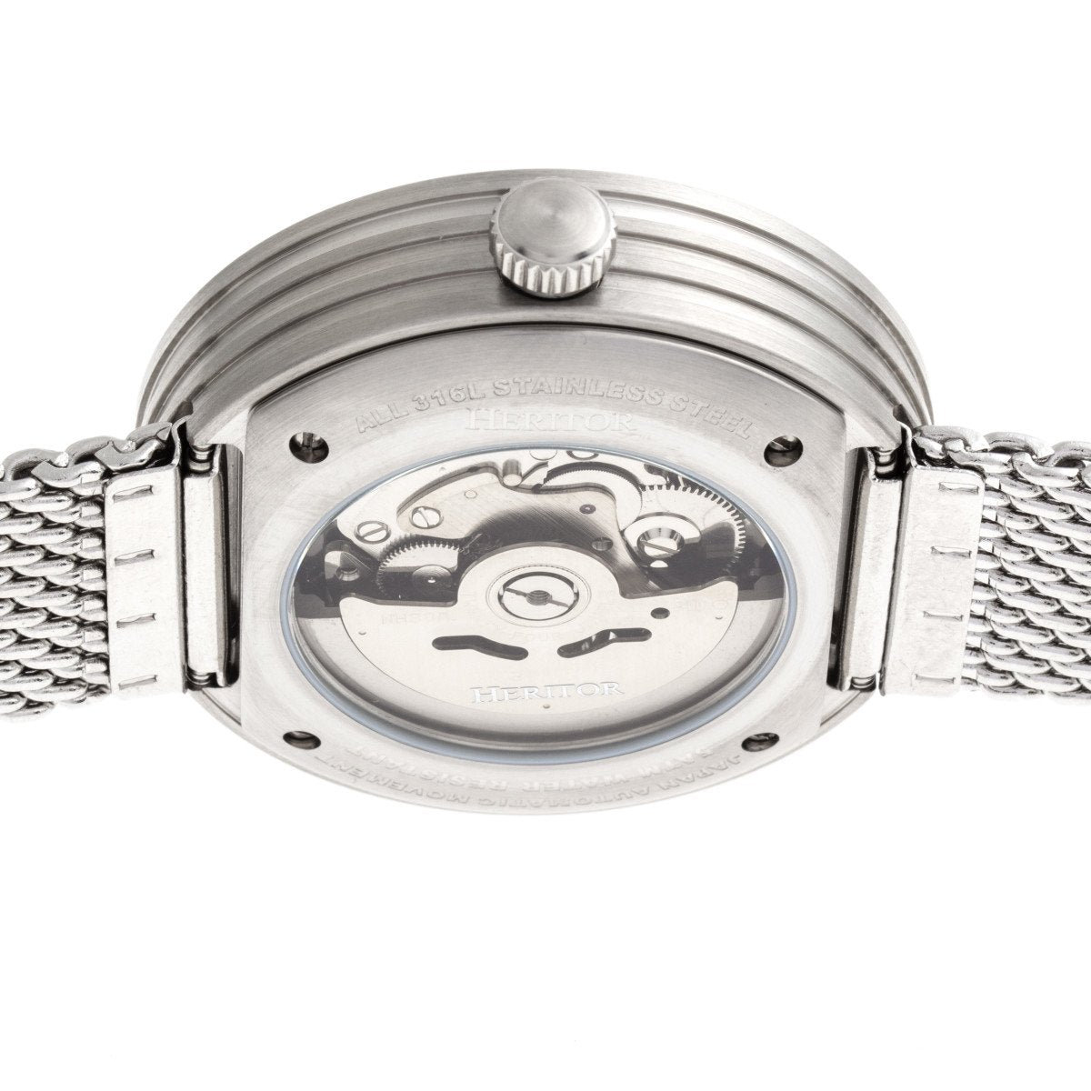 Heritor Automatic Jasper Skeleton Bracelet Watch - Silver  - HERHR8701
