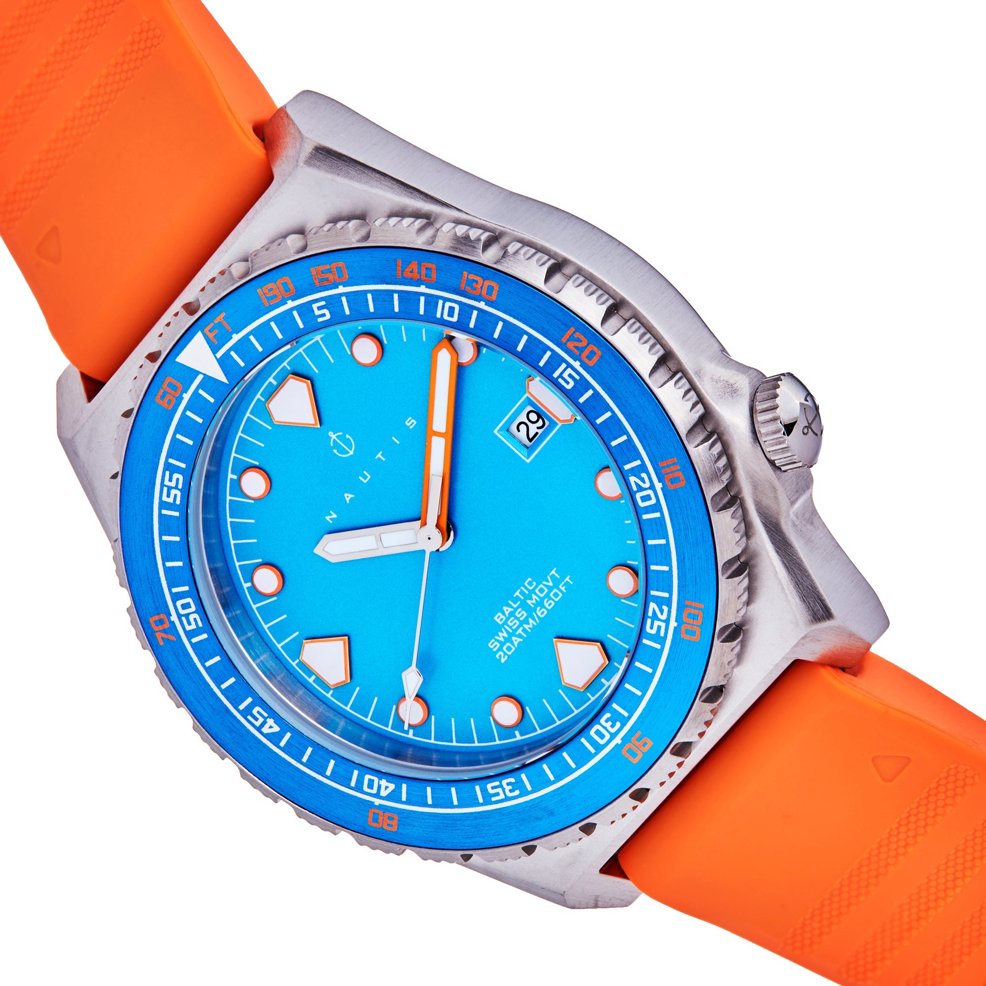 Nautis Baltic Strap Watch w/Date - Blue/Orange - NAUN104-2