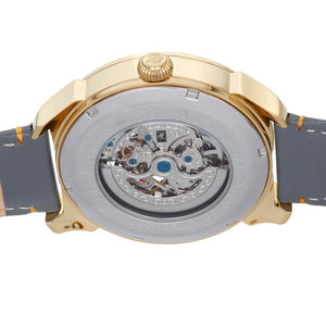 Reign Weston Automatic Skeletonized Leather-Band Watch- Grey/Gold - REIRN6802