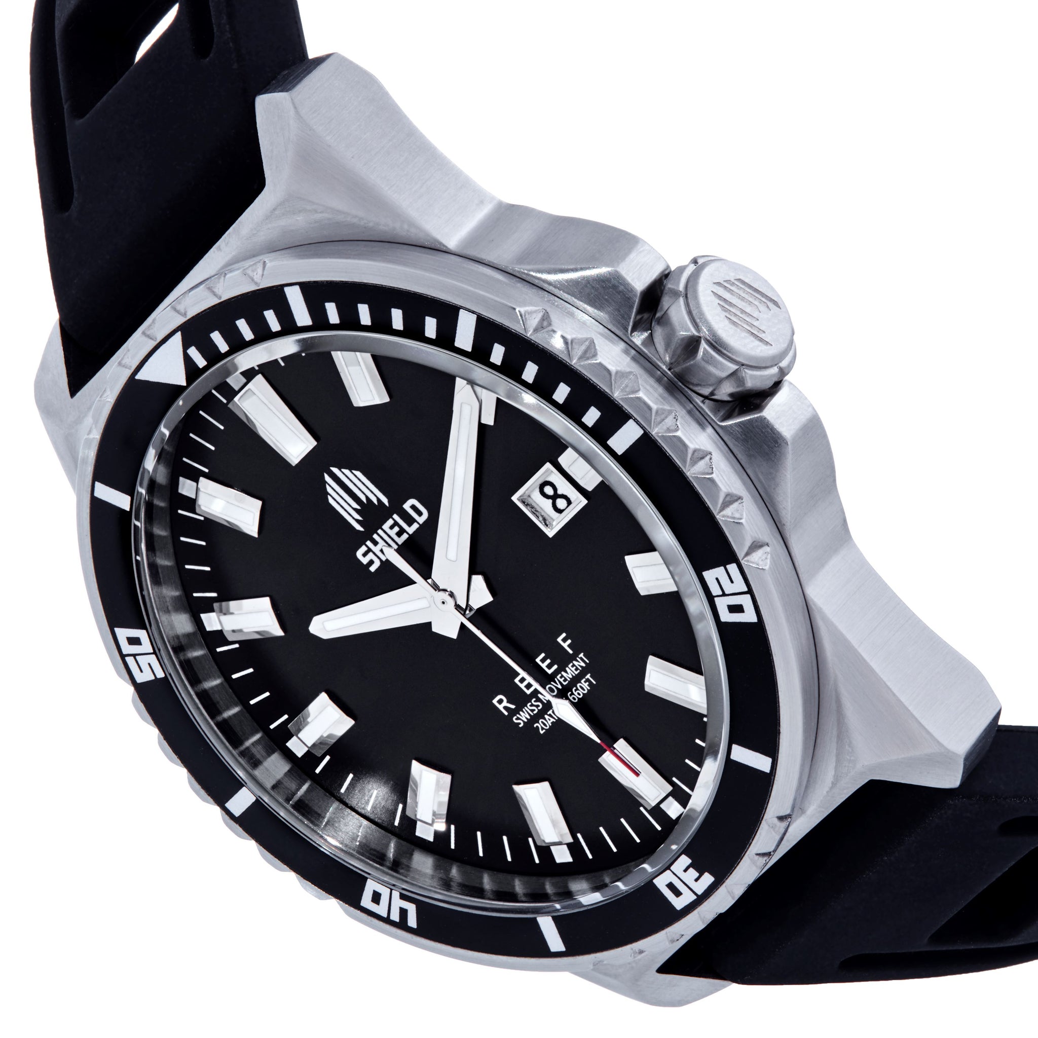 Shield Reef Strap Watch w/Date - Black - SLDSH119-1
