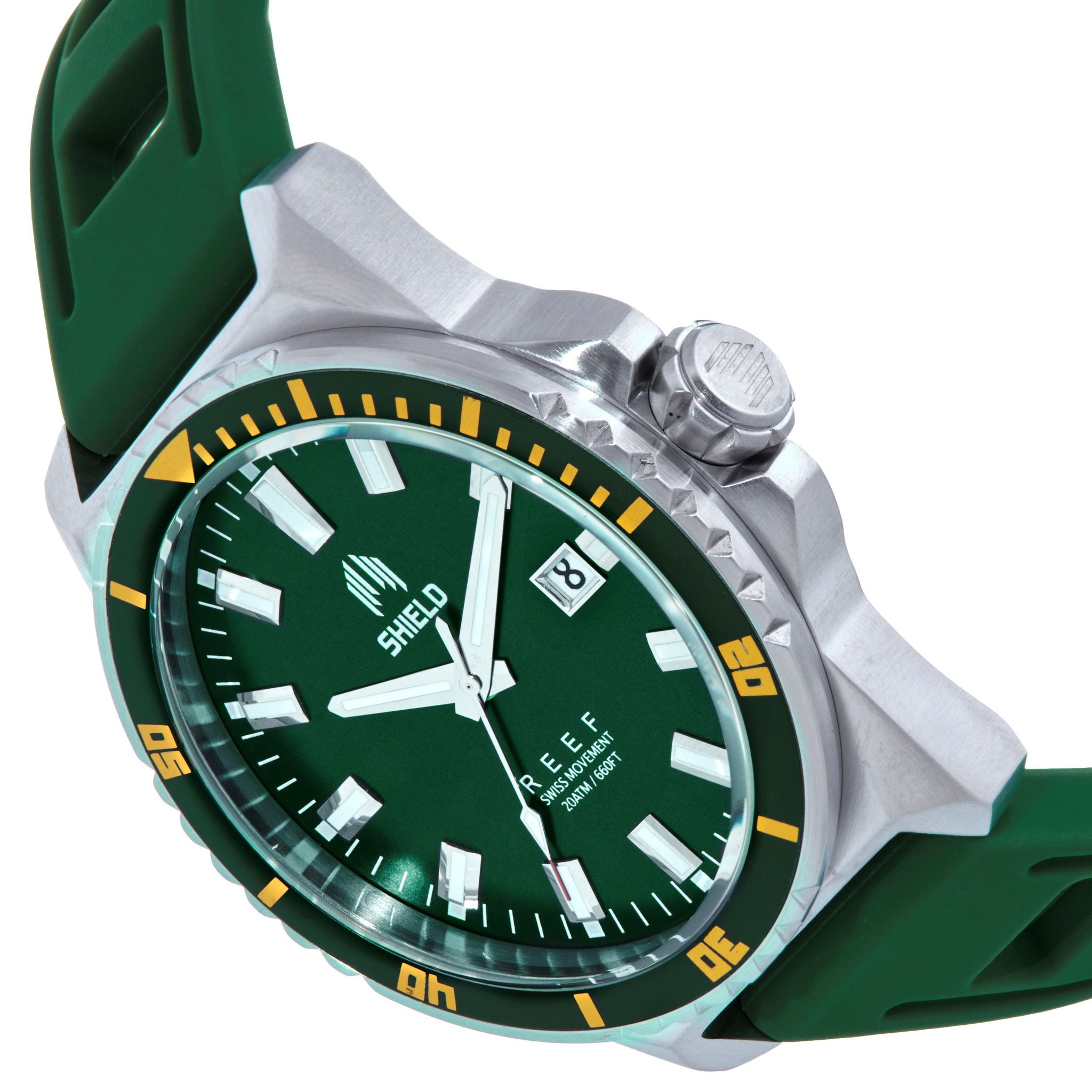 Shield Reef Strap Watch w/Date - Green - SLDSH119-4